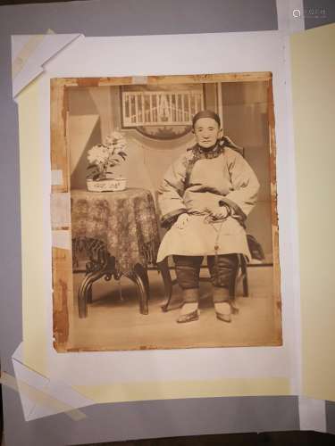 Rare Huge Qing Dy Chinese Figure Photography