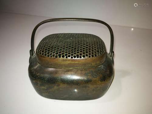 Antique Chinese Bronze Hand Warmer