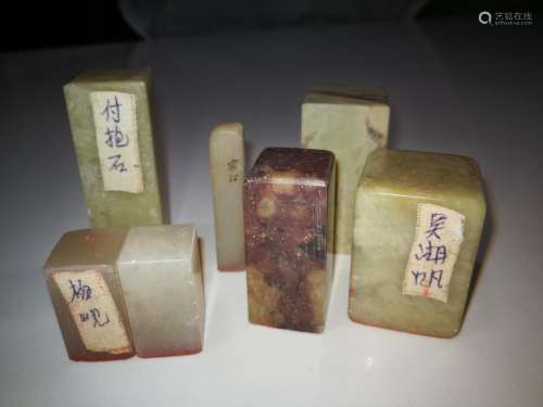 A Group of Old Chiense Shoushan Stone Seals