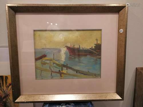 Old Chinese Oil Painting Artist Signed