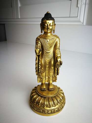 Chinese Gilt Bronze Buddha DA MING YONG LE Mark