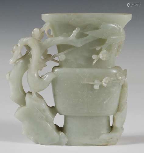 Antique Chinese Celadon Jade Vase