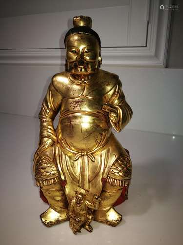 Antique Chinese Gilt Wood Carving Gods