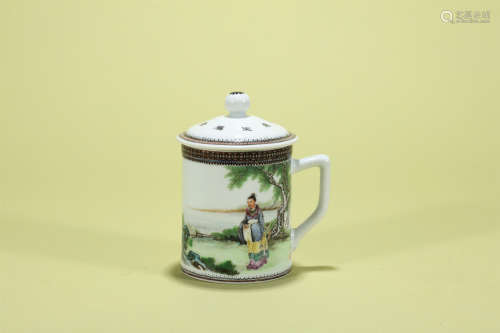 张松茂 粉彩人物纹茶杯