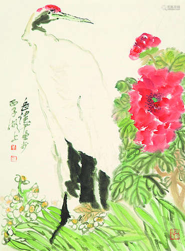 张岳健 花鸟（鹤）