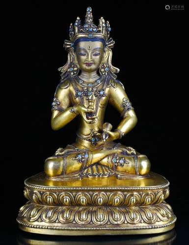 A GILT-BRONZE VAJRASATTVA