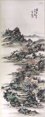 A CHINESE SCROLL PAINTING