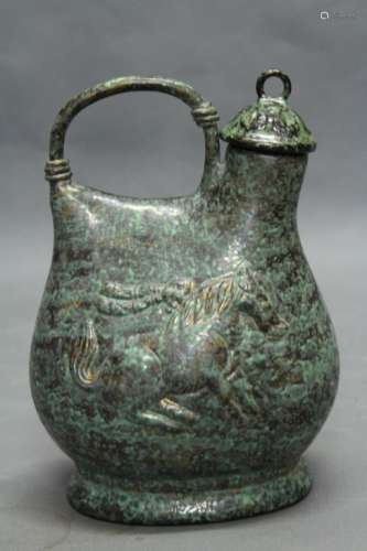 A BRONZE WATER POT, QIANLONG MARK