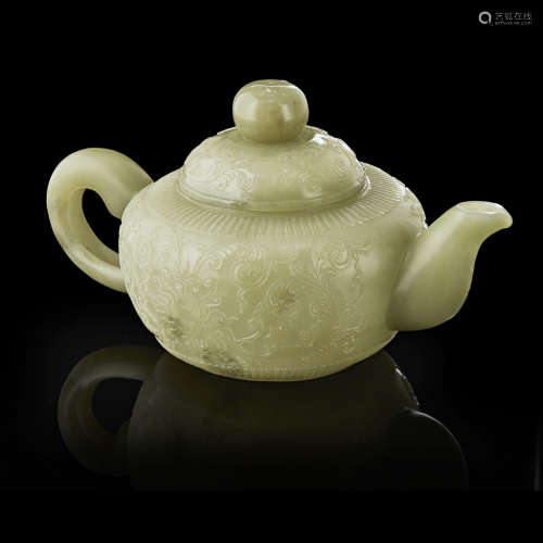 CELADON JADE TEAPOT AND COVER