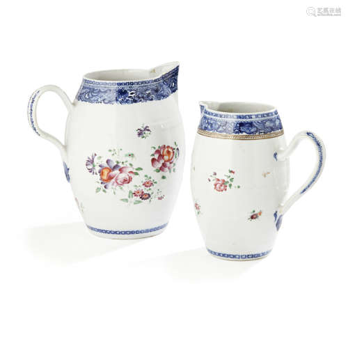 TWO EXPORT FAMILLE ROSE JUGS