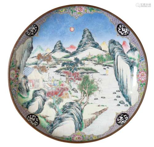 CANTON ENAMEL CIRCULAR DISH