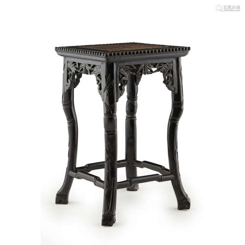 MARBLE-TOP HARDWOOD STAND