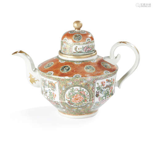 CANTON FAMILLE ROSE TEAPOT AND COVER