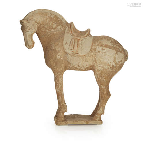 PAINTED POTTERY MODEL OF A HORSE