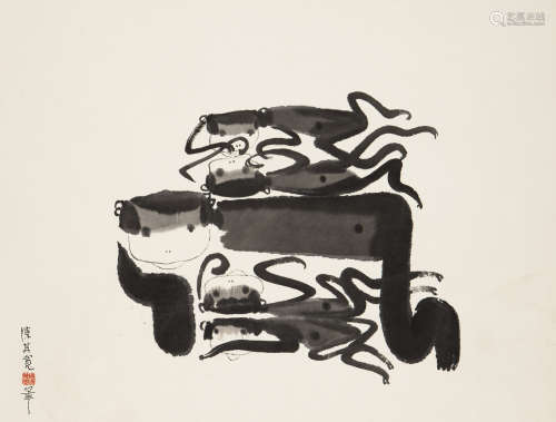 陈其宽（1921～2007） 猴子 立轴 纸本