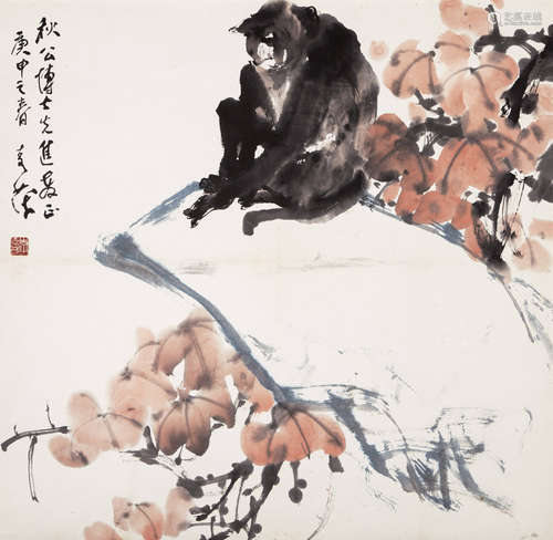 李奇茂（b.1925） 猴子 立轴 纸本