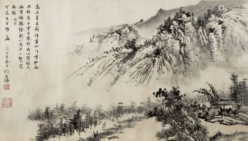刘延涛（1908～1998） 山水 镜框 纸本