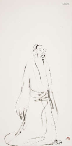 邱亚才（1949～2013） 苏东坡像 镜片 纸本
