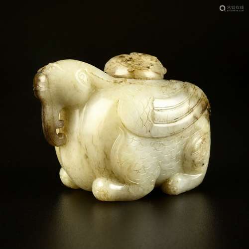 Carved White Jade Washer