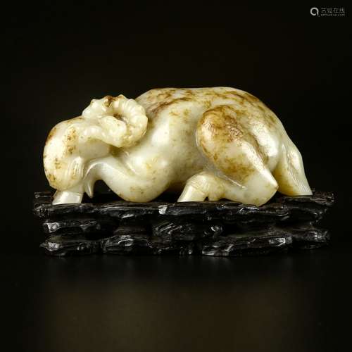 Carved White Jade Sheep