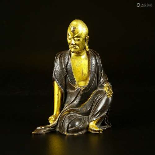 A Gilt Bronze Figure Of LUOHAN