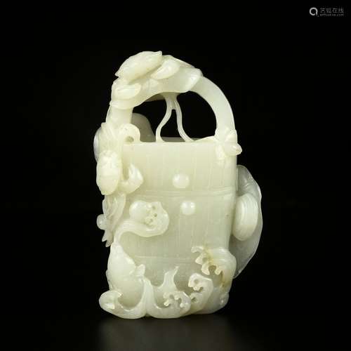 A Carved White Jade