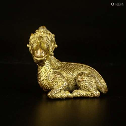 A Gilt Bronze Figure Of Animal