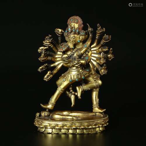 A Gilt Bronze Figure Of Standing Buddha VAJRABHAIRAVA