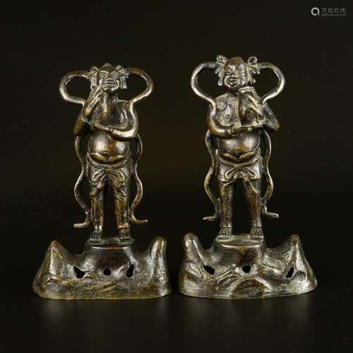 Pair of Bronze Figures