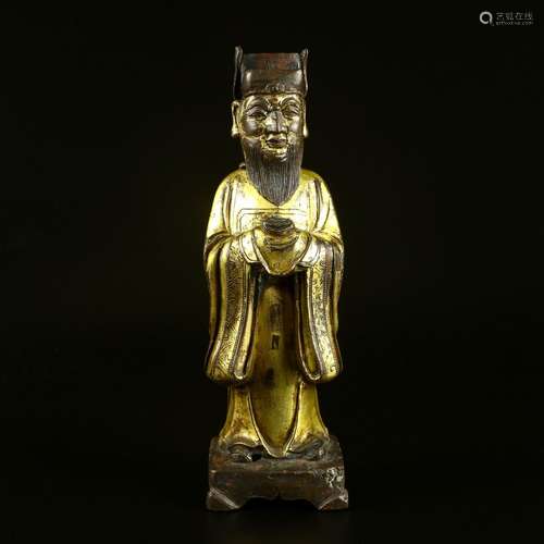 A Gilt Bronze Standing Figure