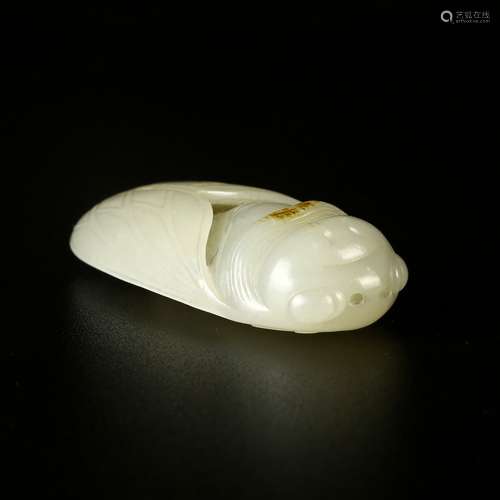 Carved White Jade Cicada