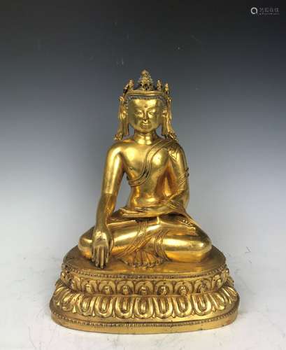 Large Gilt Bronze Buddha