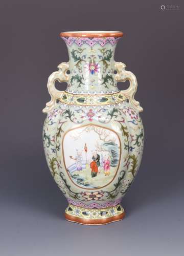 Chinese Famille Rose Porcelain Vase With Mark