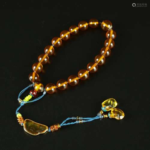 18 Bead Amber Bracelet