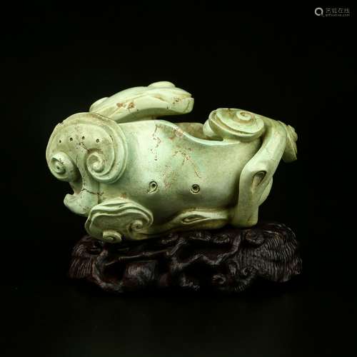 Carved Turquoise Washer with Linzhi Design