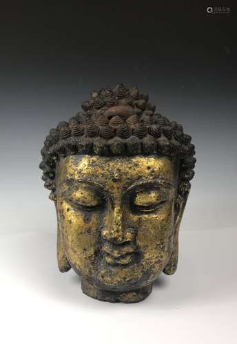 Chinese Bronze Buddha Head