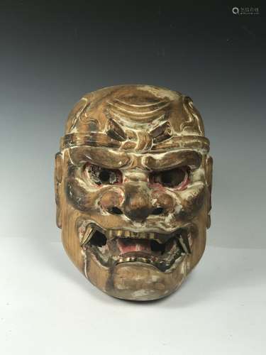 Japanese Kyogen Mask of a Nio Guardian