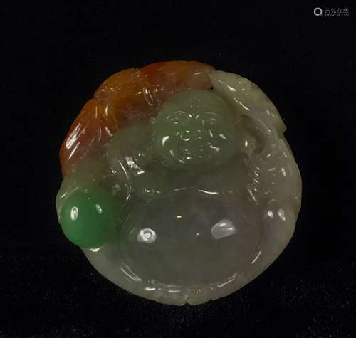 Carved Jadeit Jade Pendant