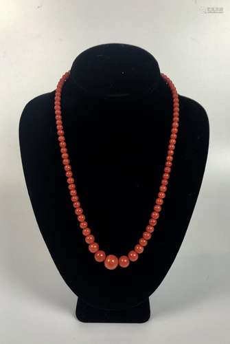 Natural Red Coral Necklace With 14kg Clasp