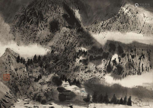Misty Mountains, 1989 C.C.Wang (Wang Jiqian, 1907-2003)