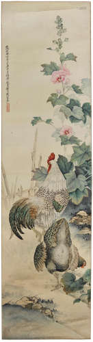 Roosters and Hibiscus, 1933 Liu Kuiling (1885-1967)