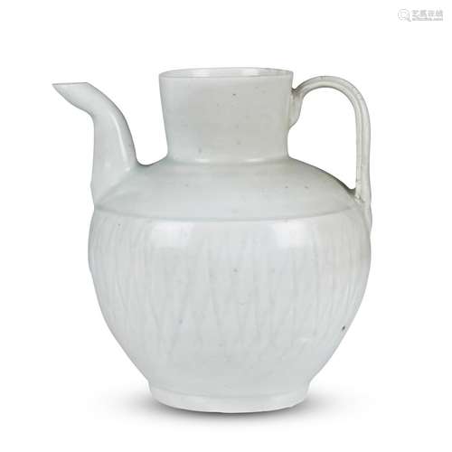 A Chinese white-glazed ewer and cover, five dynasties/northern song