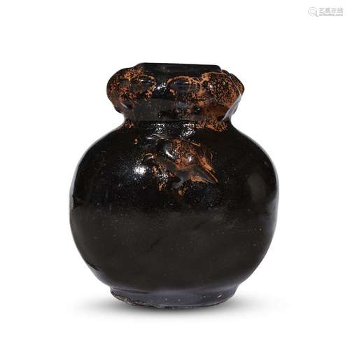 A Chinese Henan black-glazed Five-Turtles vase, Song dynasty or later