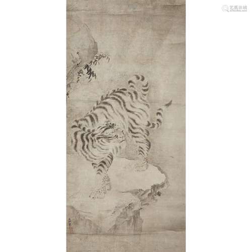 AFTER KANO EINO (1631-1697), TIGER AND DRAGON, A PAIR OF HANGING SCROLLS