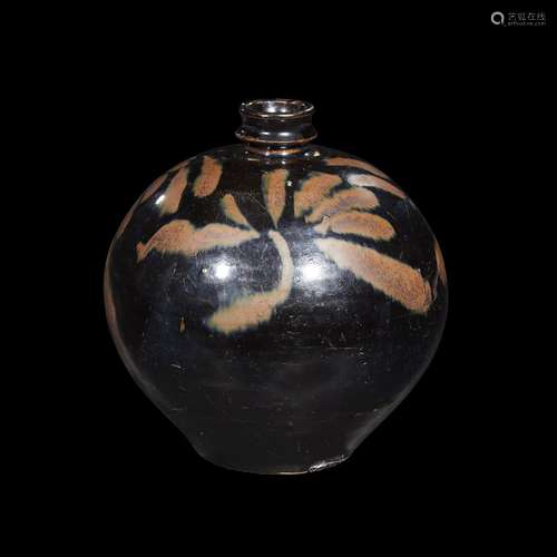 A Chinese black-glazed globular jar, jin/yuan dynasty