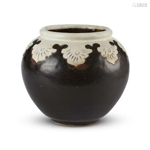 A Chinese carved white slip and brown-glazed Cizhou-type jar, jin/yuan dynasty or later