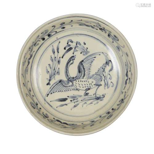 A Vietnamese blue and white Goose circular dish, 16th century