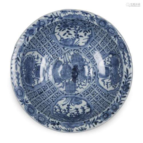 Two Chinese Swatow blue and white bowls, 16th/17th century