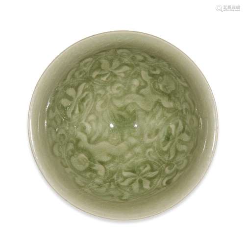 A Chinese Yaozhou-type Boys and Lotus molded small conical bowl, jin dynasty style