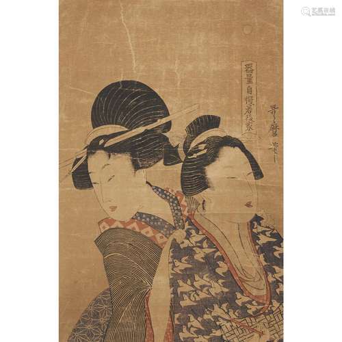 KITAGAWA UTAMARO (JAPANESE, 1753-1806), BUST PORTRAIT OF TWO WOMEN